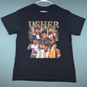 Usher Black Multi-Image Graphic Tee